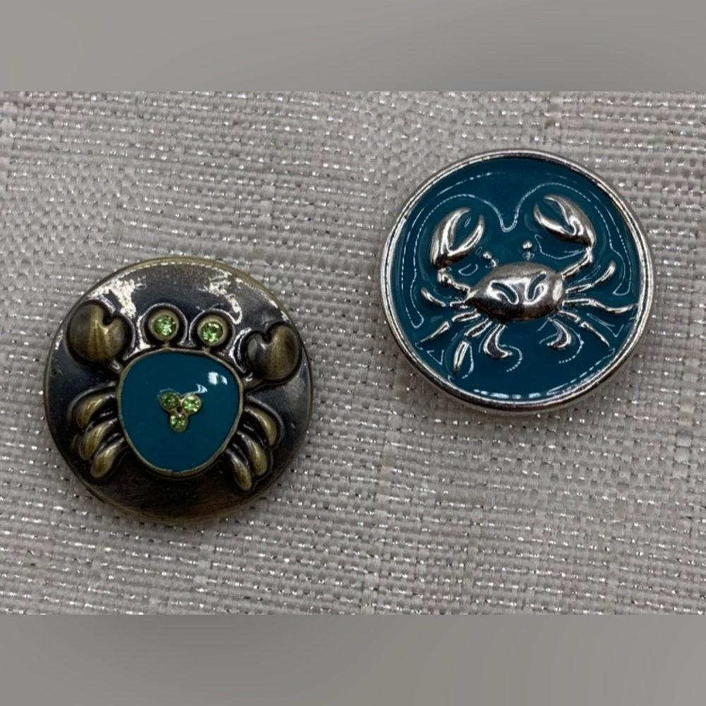 💗Crab - Ginger Snaps & Co. Snap Button Charm Set of 2
